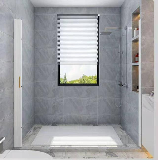 卫生间隔断除了玻璃和浴帘，还可以装这种，安全美观又不占地方！